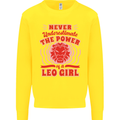 Power of Leo Girl Star Sign Zodiac Horoscope Kids Sweatshirt Jumper Yellow