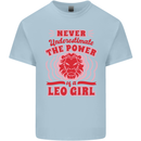 Power of Leo Girl Star Sign Zodiac Horoscope Kids T-Shirt Childrens Light Blue
