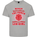 Power of Leo Girl Star Sign Zodiac Horoscope Kids T-Shirt Childrens Sports Grey