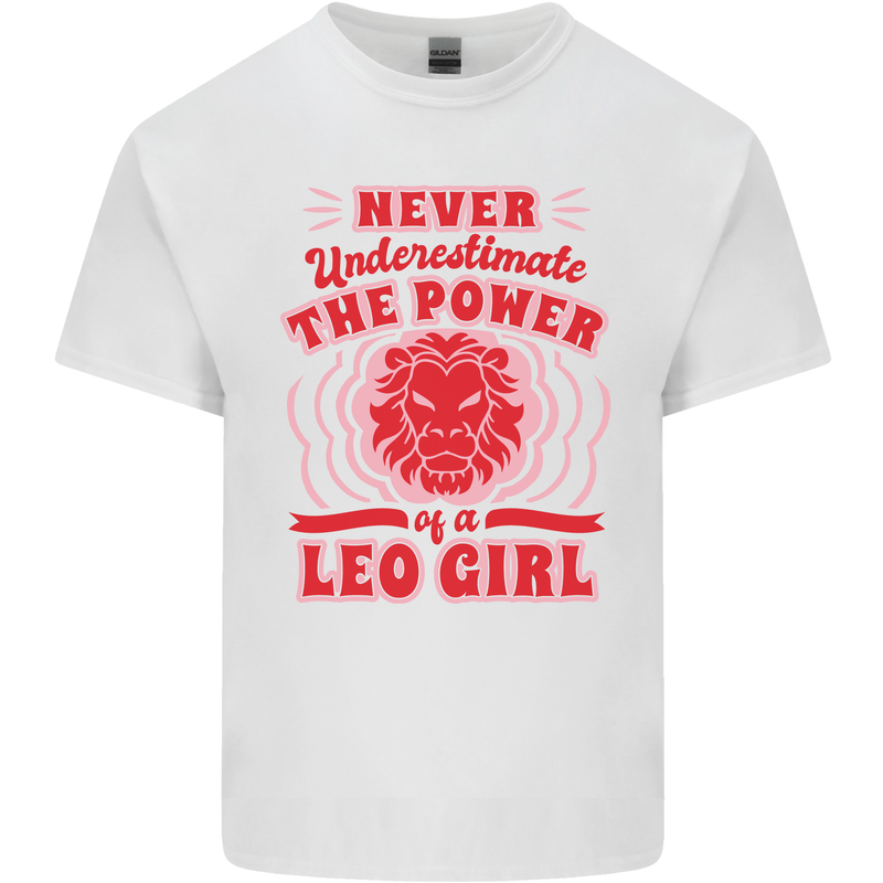 Power of Leo Girl Star Sign Zodiac Horoscope Kids T-Shirt Childrens White