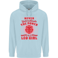 Power of Leo Girl Star Sign Zodiac Horoscope Mens 80% Cotton Hoodie Light Blue