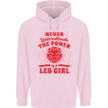 Power of Leo Girl Star Sign Zodiac Horoscope Mens 80% Cotton Hoodie Light Pink
