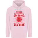Power of Leo Girl Star Sign Zodiac Horoscope Mens 80% Cotton Hoodie Light Pink