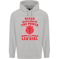 Power of Leo Girl Star Sign Zodiac Horoscope Mens 80% Cotton Hoodie Sports Grey