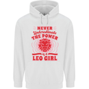 Power of Leo Girl Star Sign Zodiac Horoscope Mens 80% Cotton Hoodie White