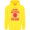 Power of Leo Girl Star Sign Zodiac Horoscope Mens 80% Cotton Hoodie Yellow