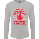 Power of Leo Girl Star Sign Zodiac Horoscope Mens Long Sleeve T-Shirt Sports Grey