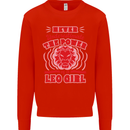 Power of Leo Girl Star Sign Zodiac Horoscope Mens Sweatshirt Jumper Bright Red