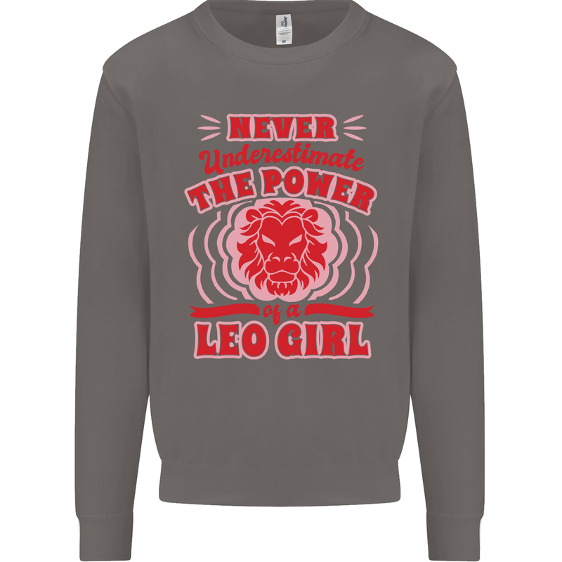 Power of Leo Girl Star Sign Zodiac Horoscope Mens Sweatshirt Jumper Charcoal