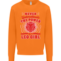 Power of Leo Girl Star Sign Zodiac Horoscope Mens Sweatshirt Jumper Orange