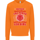 Power of Leo Girl Star Sign Zodiac Horoscope Mens Sweatshirt Jumper Orange