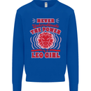 Power of Leo Girl Star Sign Zodiac Horoscope Mens Sweatshirt Jumper Royal Blue