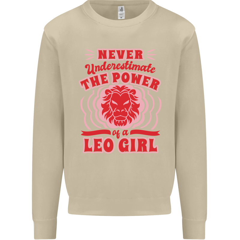 Power of Leo Girl Star Sign Zodiac Horoscope Mens Sweatshirt Jumper Sand