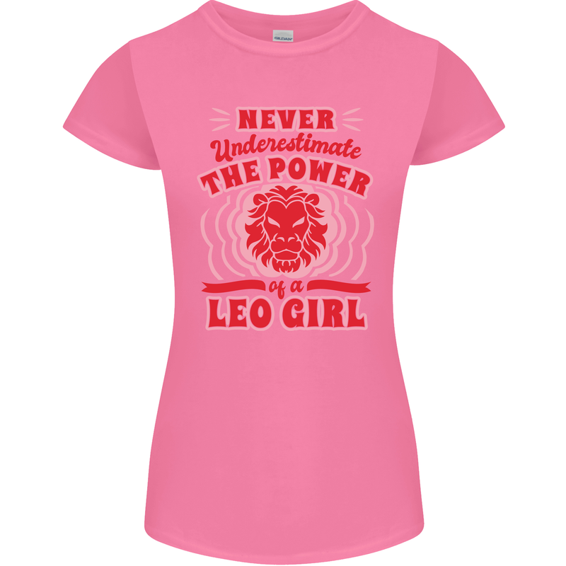 Power of Leo Girl Star Sign Zodiac Horoscope Womens Petite Cut T-Shirt Azalea
