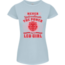 Power of Leo Girl Star Sign Zodiac Horoscope Womens Petite Cut T-Shirt Light Blue