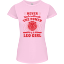 Power of Leo Girl Star Sign Zodiac Horoscope Womens Petite Cut T-Shirt Light Pink