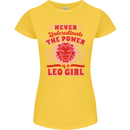 Power of Leo Girl Star Sign Zodiac Horoscope Womens Petite Cut T-Shirt Yellow