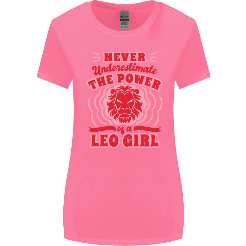 Power of Leo Girl Star Sign Zodiac Horoscope Womens Wider Cut T-Shirt Azalea
