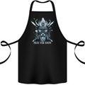 Pray For Snow Skiing Viking Ski Cotton Apron 100% Organic Black