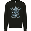 Pray For Snow Skiing Viking Ski Mens Sweatshirt Jumper Black