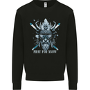 Pray For Snow Skiing Viking Ski Mens Sweatshirt Jumper Black