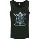 Pray For Snow Skiing Viking Ski Mens Vest Tank Top Black