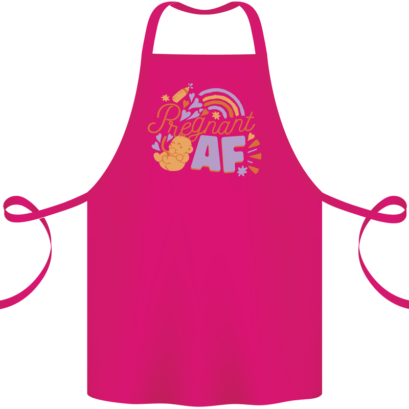 Pregnant AF New Baby Pregnancy Mum Cotton Apron 100% Organic Pink