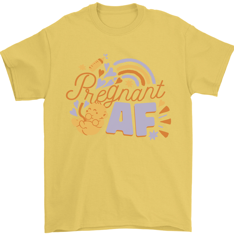 Pregnant AF New Baby Pregnancy Mum Mens T-Shirt 100% Cotton Yellow