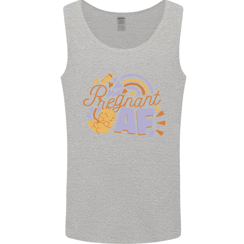 Pregnant AF New Baby Pregnancy Mum Mens Vest Tank Top Sports Grey