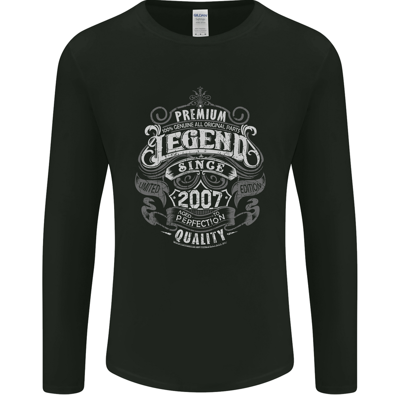 Premium Legend 16th Birthday 2007 Mens Long Sleeve T-Shirt Black