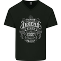 Premium Legend 16th Birthday 2007 Mens V-Neck Cotton T-Shirt Black