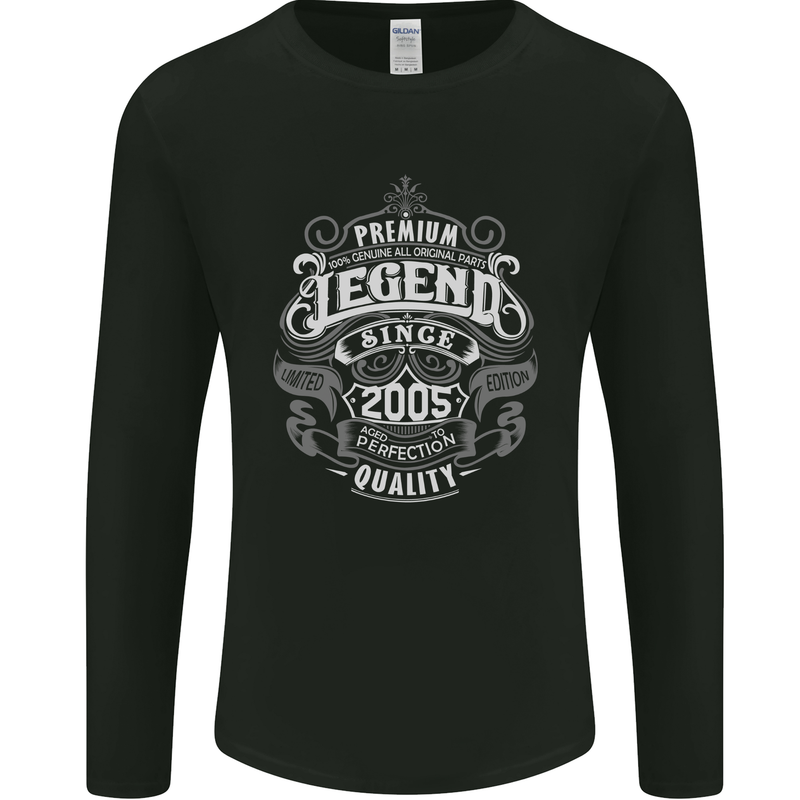 Premium Legend 18th Birthday 2005 Mens Long Sleeve T-Shirt Black