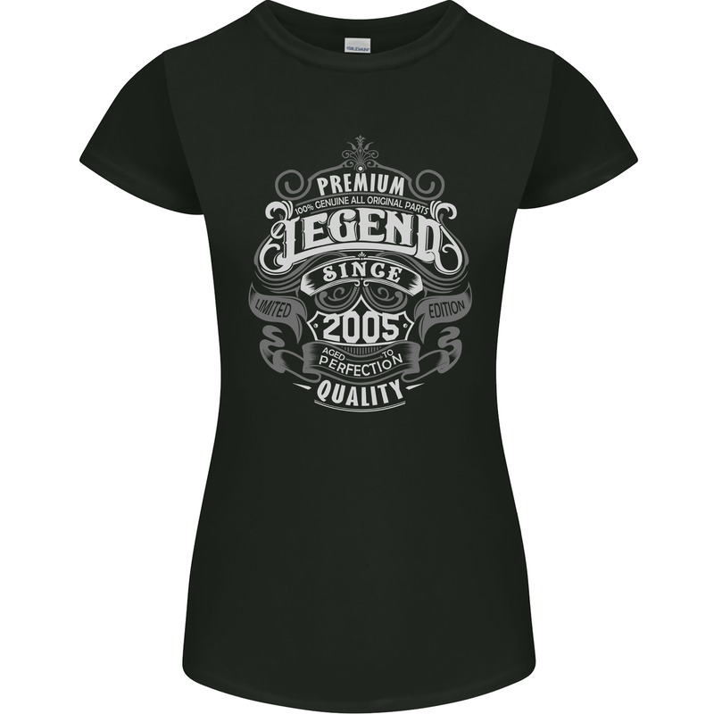 Premium Legend 18th Birthday 2005 Womens Petite Cut T-Shirt Black