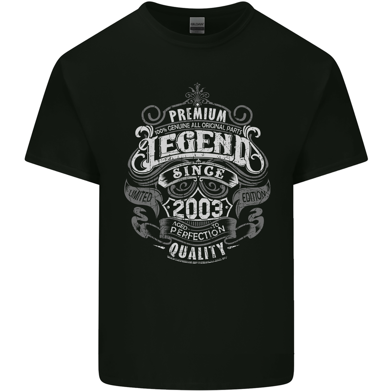 Premium Legend 20th Birthday 2003 Mens Cotton T-Shirt Tee Top Black