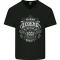 Premium Legend 21st Birthday 2002 Mens V-Neck Cotton T-Shirt Black