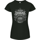 Premium Legend 21st Birthday 2002 Womens Petite Cut T-Shirt Black