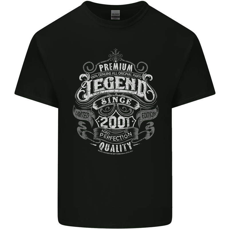 Premium Legend 22nd Birthday 2001 Mens Cotton T-Shirt Tee Top Black