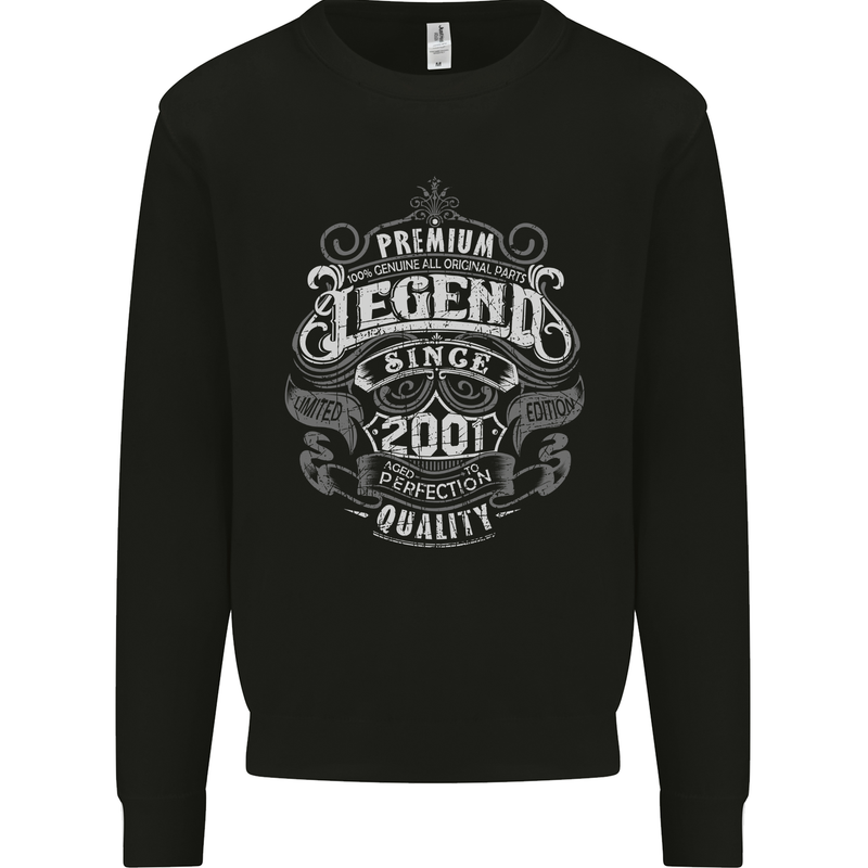 Premium Legend 22nd Birthday 2001 Mens Sweatshirt Jumper Black