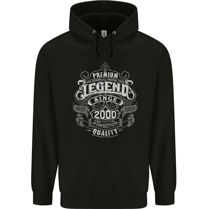 Premium Legend 23rd Birthday 2000 Mens 80% Cotton Hoodie Black