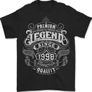 Premium Legend 25th Birthday 1998 Mens T-Shirt 100% Cotton BLACK
