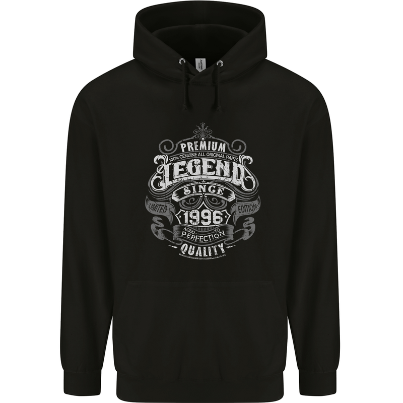 Premium Legend 27th Birthday 1996 Mens 80% Cotton Hoodie Black