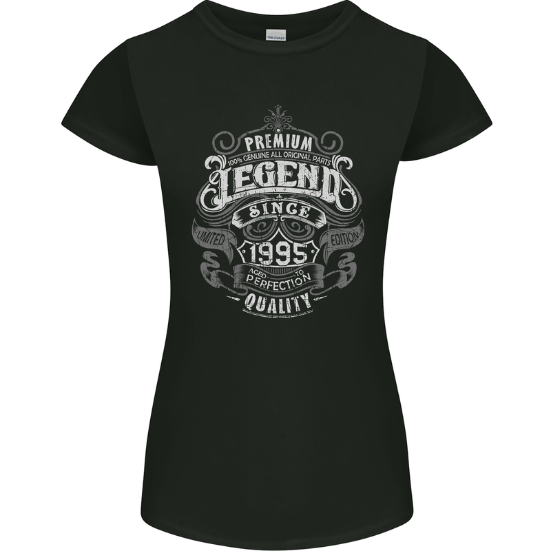Premium Legend 28th Birthday 1995 Womens Petite Cut T-Shirt Black