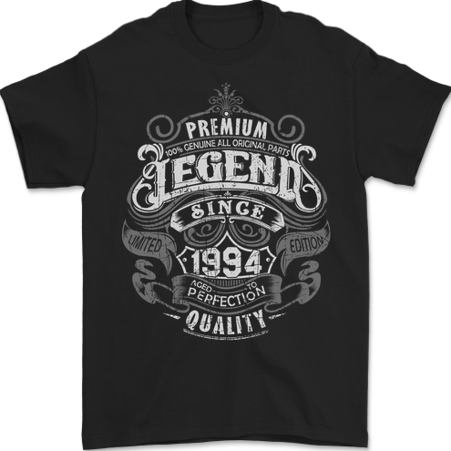 Premium Legend 29th Birthday 1994 Mens T-Shirt 100% Cotton BLACK