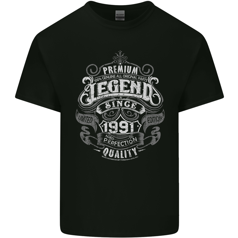 Premium Legend 32nd Birthday 1991 Mens Cotton T-Shirt Tee Top Black