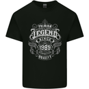 Premium Legend 34th Birthday 1989 Mens Cotton T-Shirt Tee Top Black
