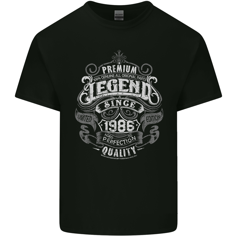 Premium Legend 37th Birthday 1986 Mens Cotton T-Shirt Tee Top Black