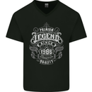 Premium Legend 37th Birthday 1986 Mens V-Neck Cotton T-Shirt Black