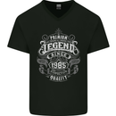 Premium Legend 38th Birthday 1985 Mens V-Neck Cotton T-Shirt Black