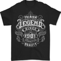 Premium Legend 42nd Birthday 1981 Mens T-Shirt 100% Cotton BLACK