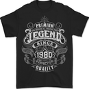 Premium Legend 43rd Birthday 1980 Mens T-Shirt 100% Cotton BLACK